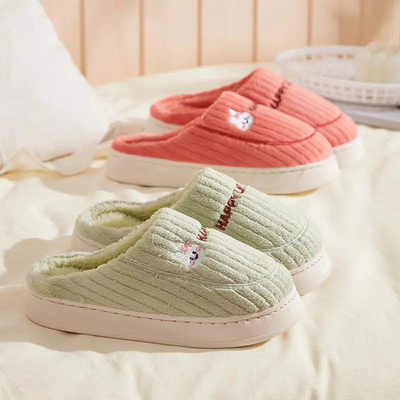 Cotton Slippers Autumn and Winter Non-Slip Home Foot Warmers Student Dormitory Fleece-Lined Cute Slippers Simple Classic Warm Cotton Shoes - Image 10