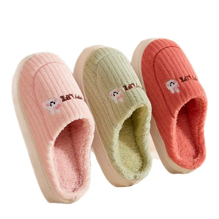 Cotton Slippers Autumn and Winter Non-Slip Home Foot Warmers Student Dormitory Fleece-Lined Cute Slippers Simple Classic Warm Cotton Shoes - Image 11