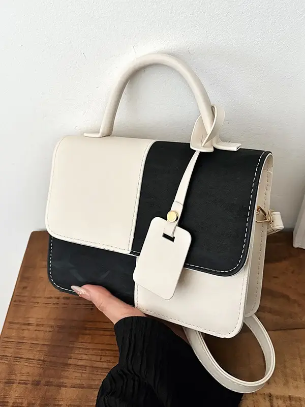2026 Korean Style Contrasting Black White Handbag for Women - Image 6