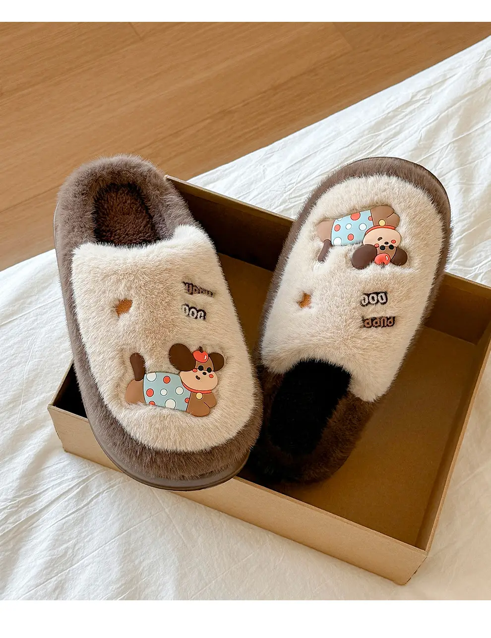 Cute Cotton Slippers for Women Winter Home Indoor Couple Wool Slippers Winter Home Non-Slip Warm Cotton Slippers for Men Wholesale — feature 35
