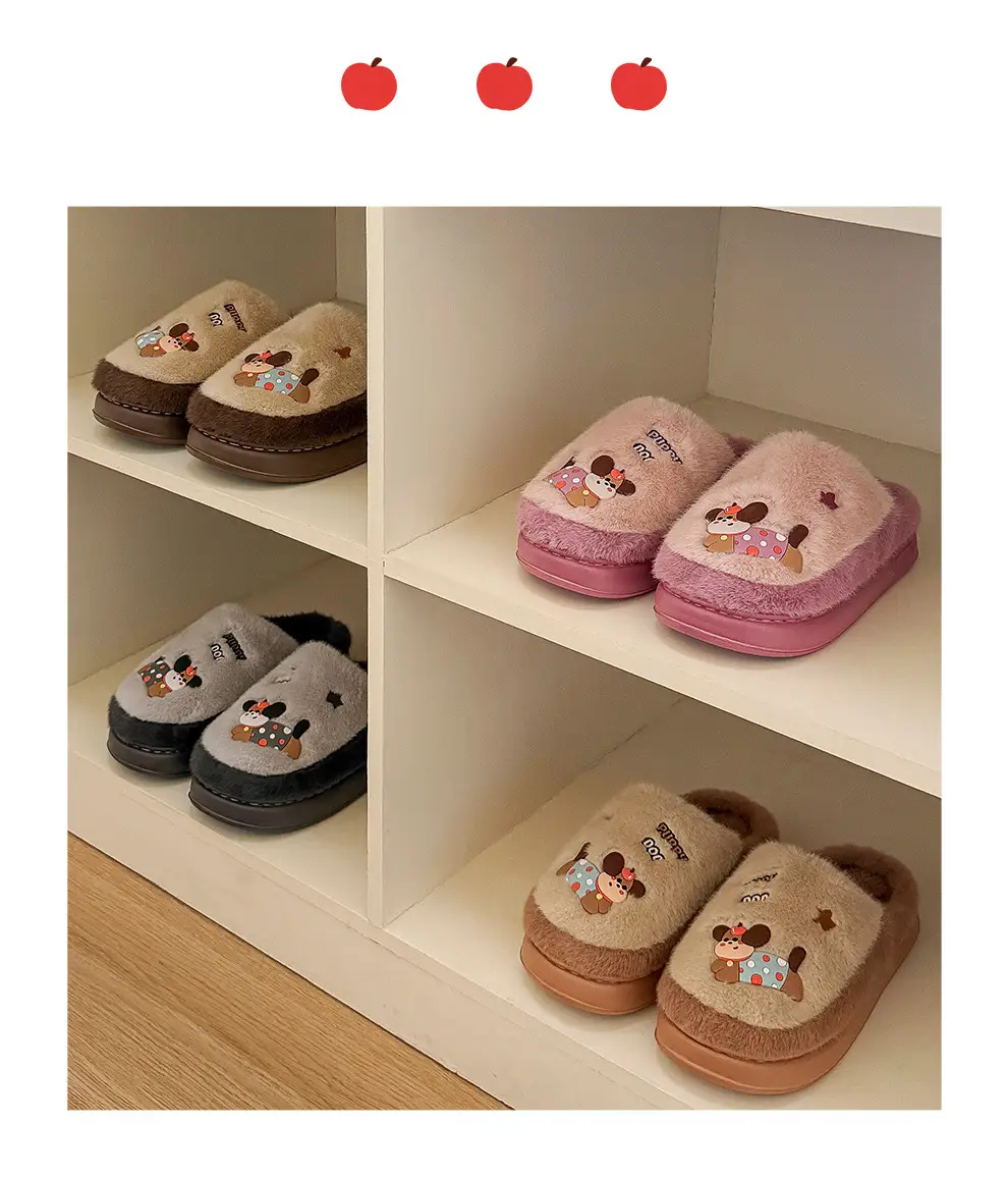 Cute Cotton Slippers for Women Winter Home Indoor Couple Wool Slippers Winter Home Non-Slip Warm Cotton Slippers for Men Wholesale — feature 36