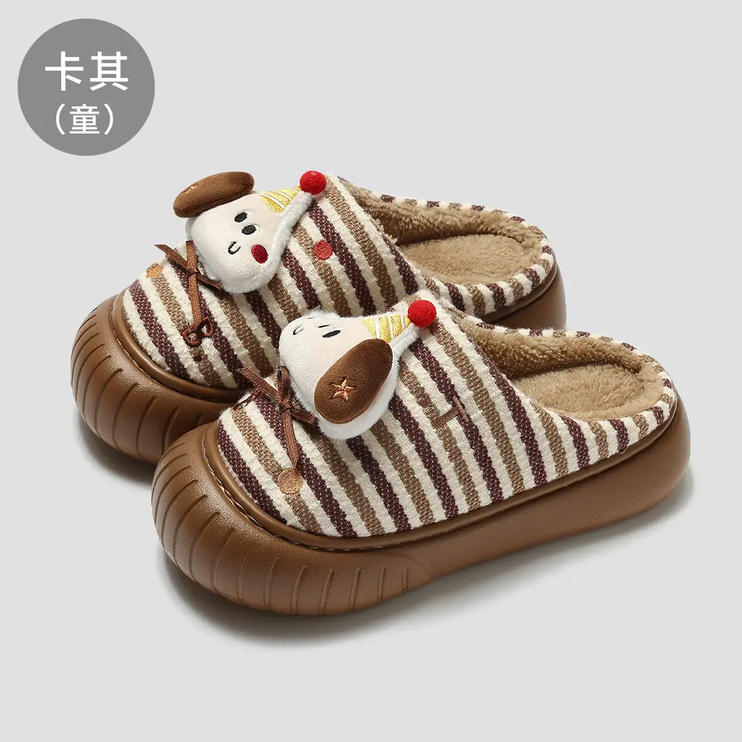 Parent-Child Cotton Slippers for Women Winter Baotou Cartoon Fur Slippers Winter Home Indoor Non-Slip Wear-Resistant Cotton Slippers for Women Wholesale - Image 4