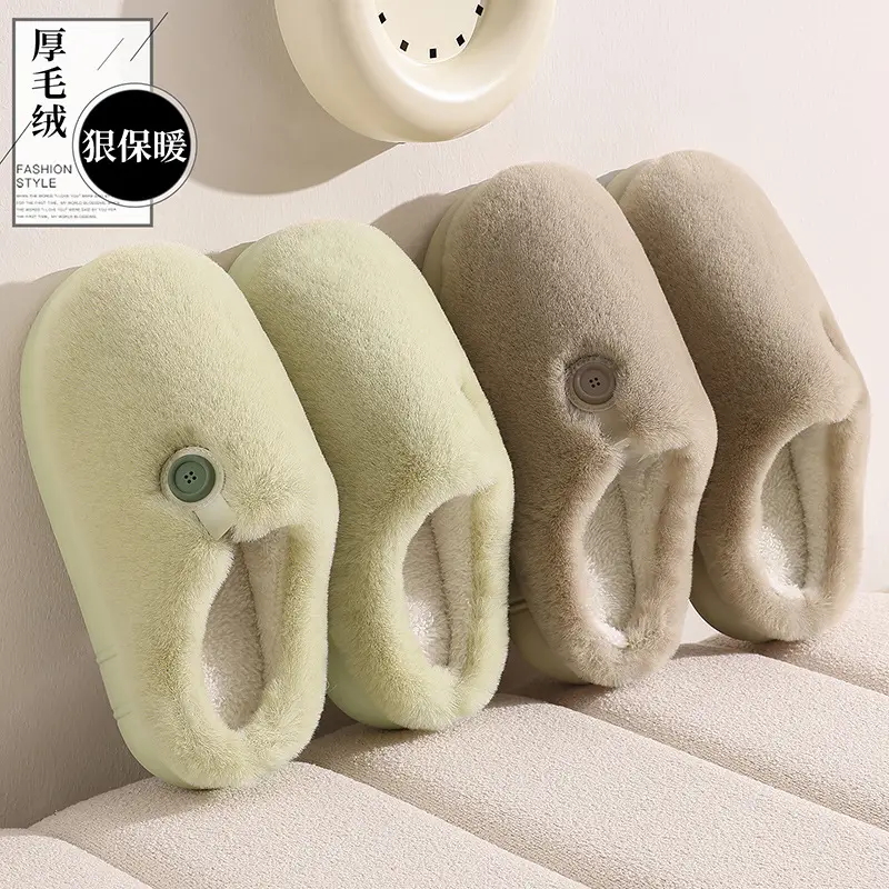 Men's Winter Fleece Lined Slippers Gray Warm - Image 6