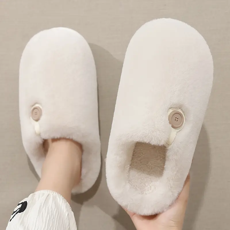 Men's Winter Fleece Lined Slippers Gray Warm - Image 7
