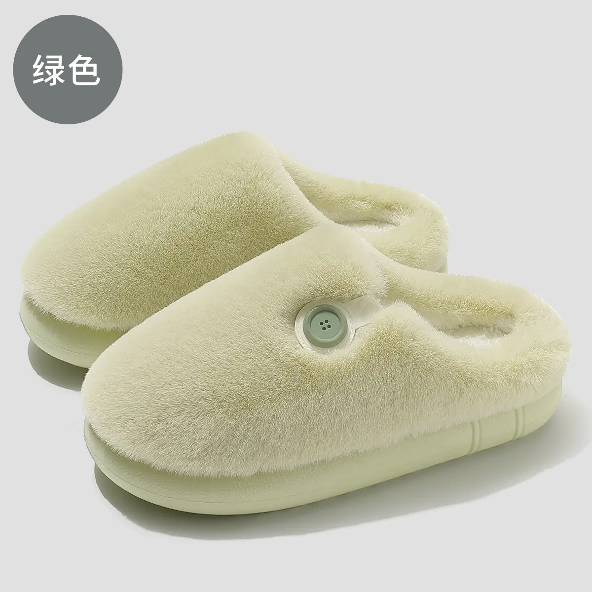 Men's Winter Fleece Lined Slippers Gray Warm - Image 2