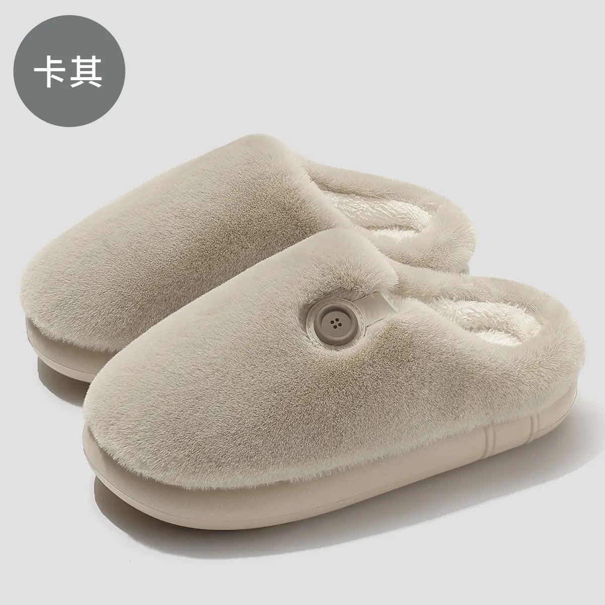 Men's Winter Fleece Lined Slippers Gray Warm - Image 5