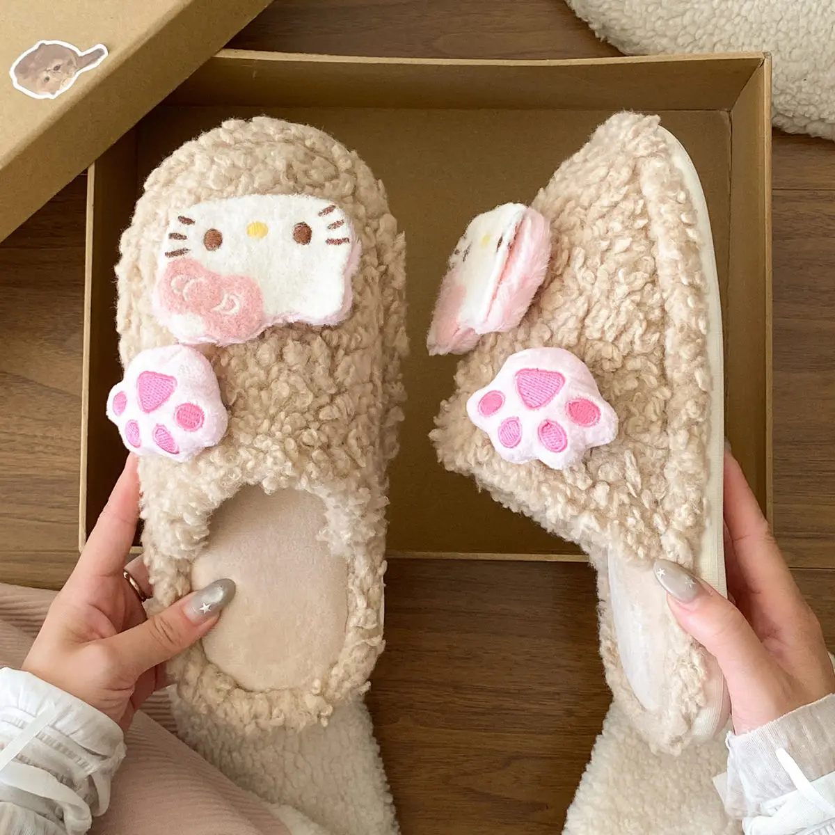Cute Cat Paw Slippers for Women Warm Winter Comfort — feature 23