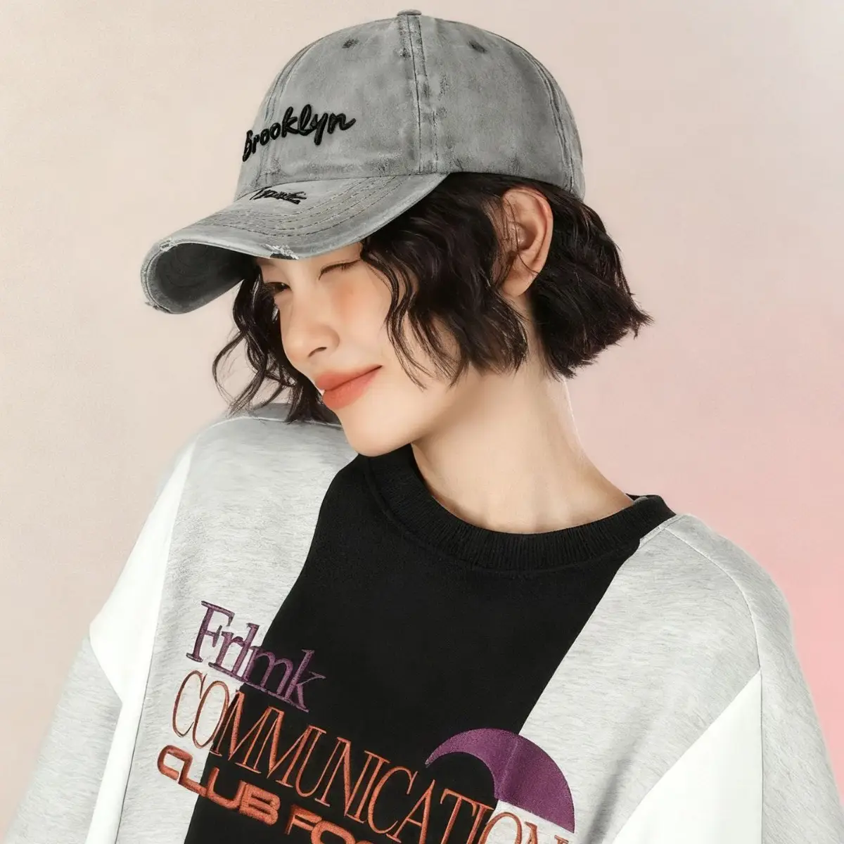 Brooklyn Embroidered Vintage Washed Cap - Image 6