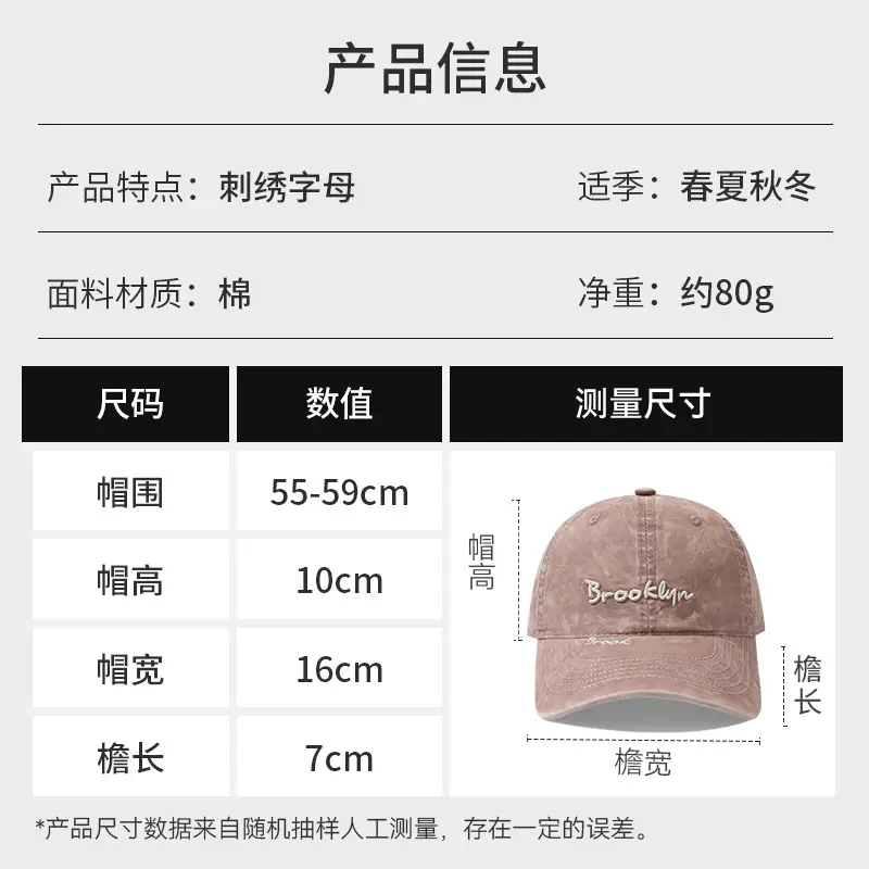 Brooklyn Embroidered Vintage Washed Cap - Image 9