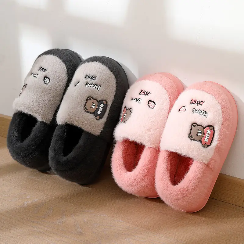 Women's Winter Plush Cotton Slippers for Couples, Warm and Non-Slip Indoor Home Slippers, Men's Winter Cotton Shoes - Image 6