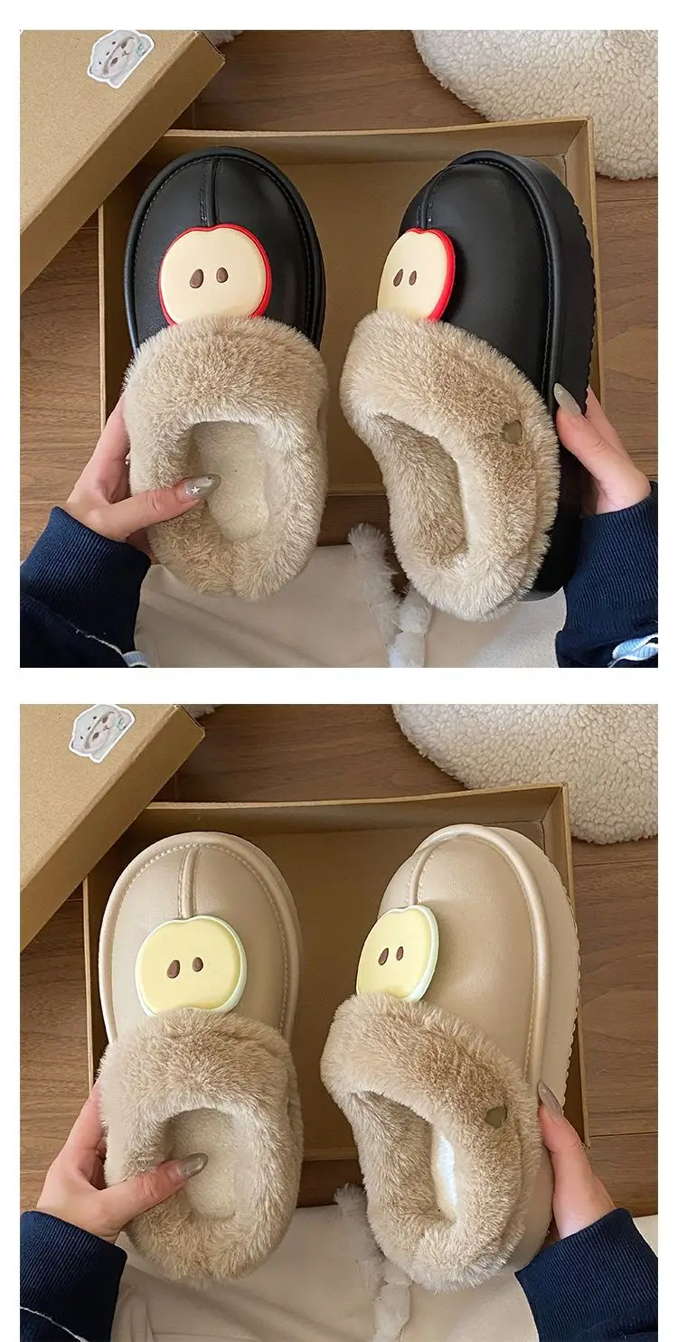 Warm Fleece Lined Women's Winter Slippers Black — feature 21