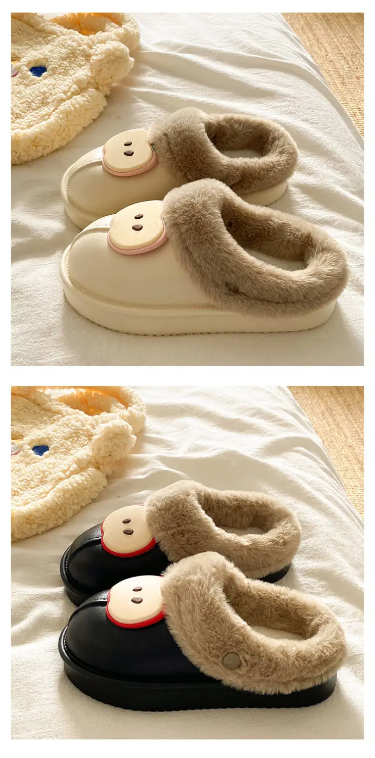 Warm Fleece Lined Women's Winter Slippers Black — feature 24