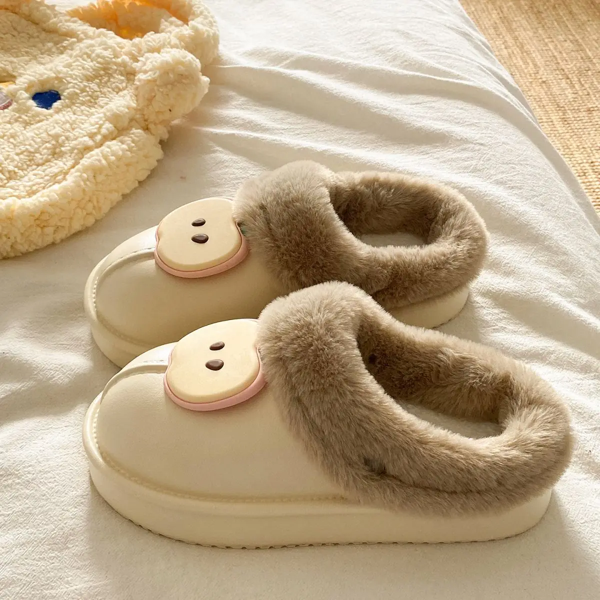Warm Fleece Lined Women's Winter Slippers Black — feature 27