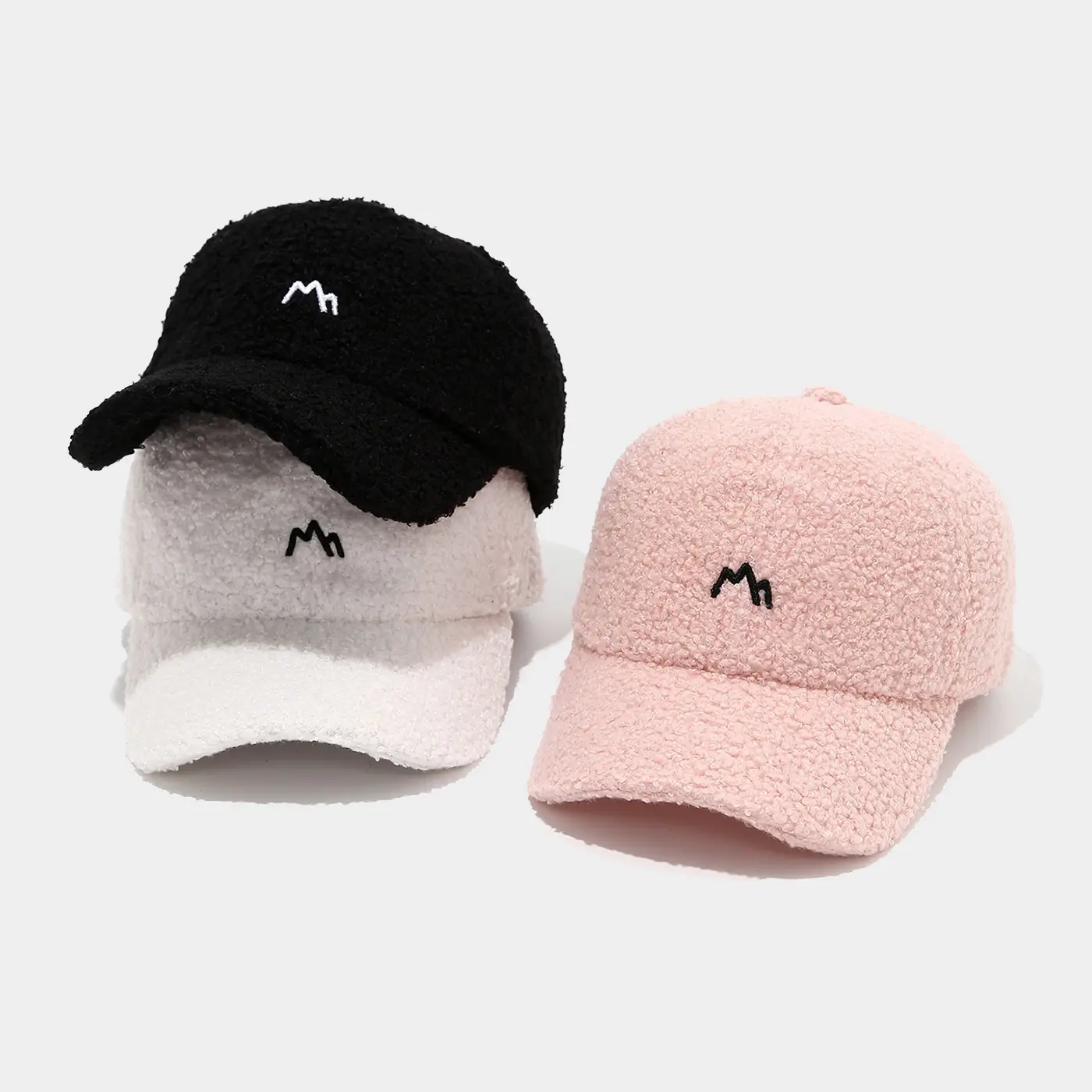 White Embroidered Baseball Cap for Men Women Winter Warm - Image 8