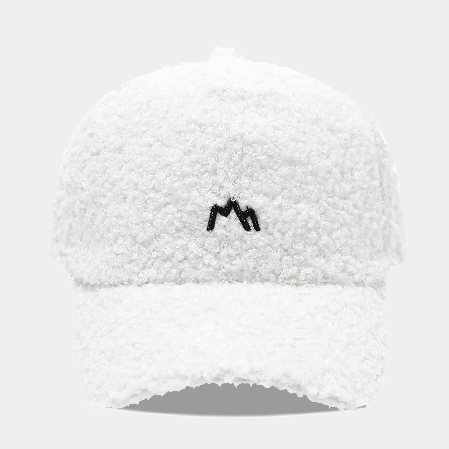 White Embroidered Baseball Cap for Men Women Winter Warm - Image 2