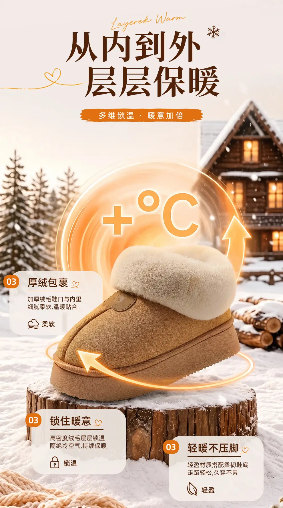 Women's Winter Suede Plush Warm Non-Slip Home Indoor Thick-Soled Cotton Slippers Wholesale — feature 13