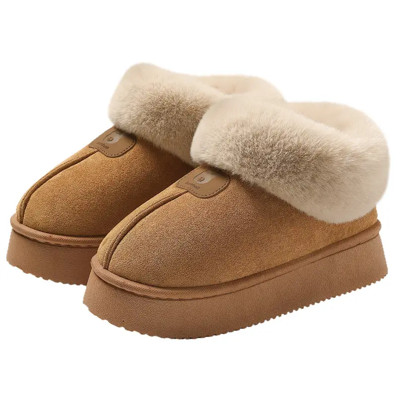 Suede Cotton Slippers for Women Winter New Daily Versatile Warm Home Indoor Wear-Resistant Thick-Soled Cotton Slippers Wholesale - Image 8