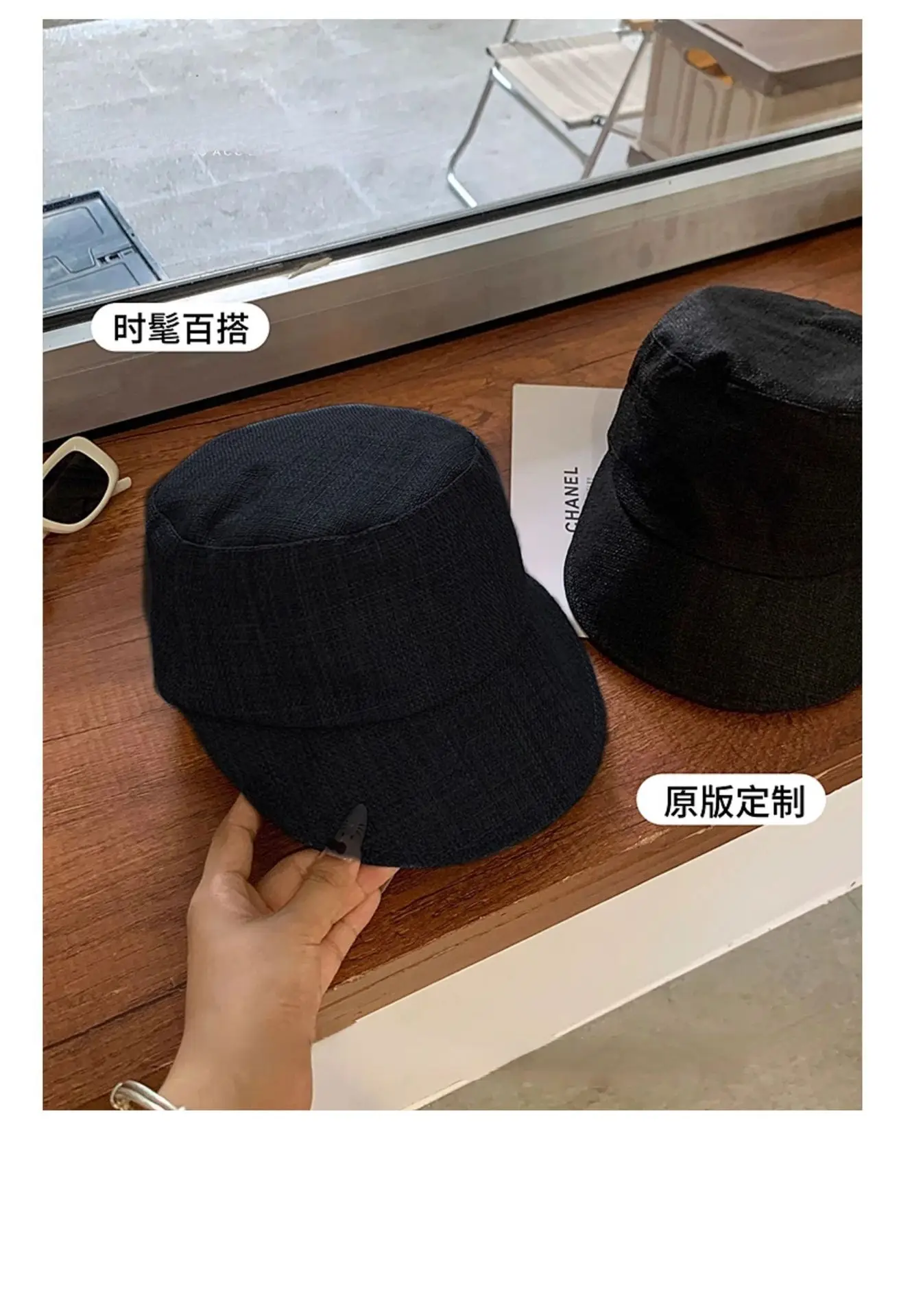 Women Flat Top Equestrian Hat Black Duckbill Bristle — feature 21