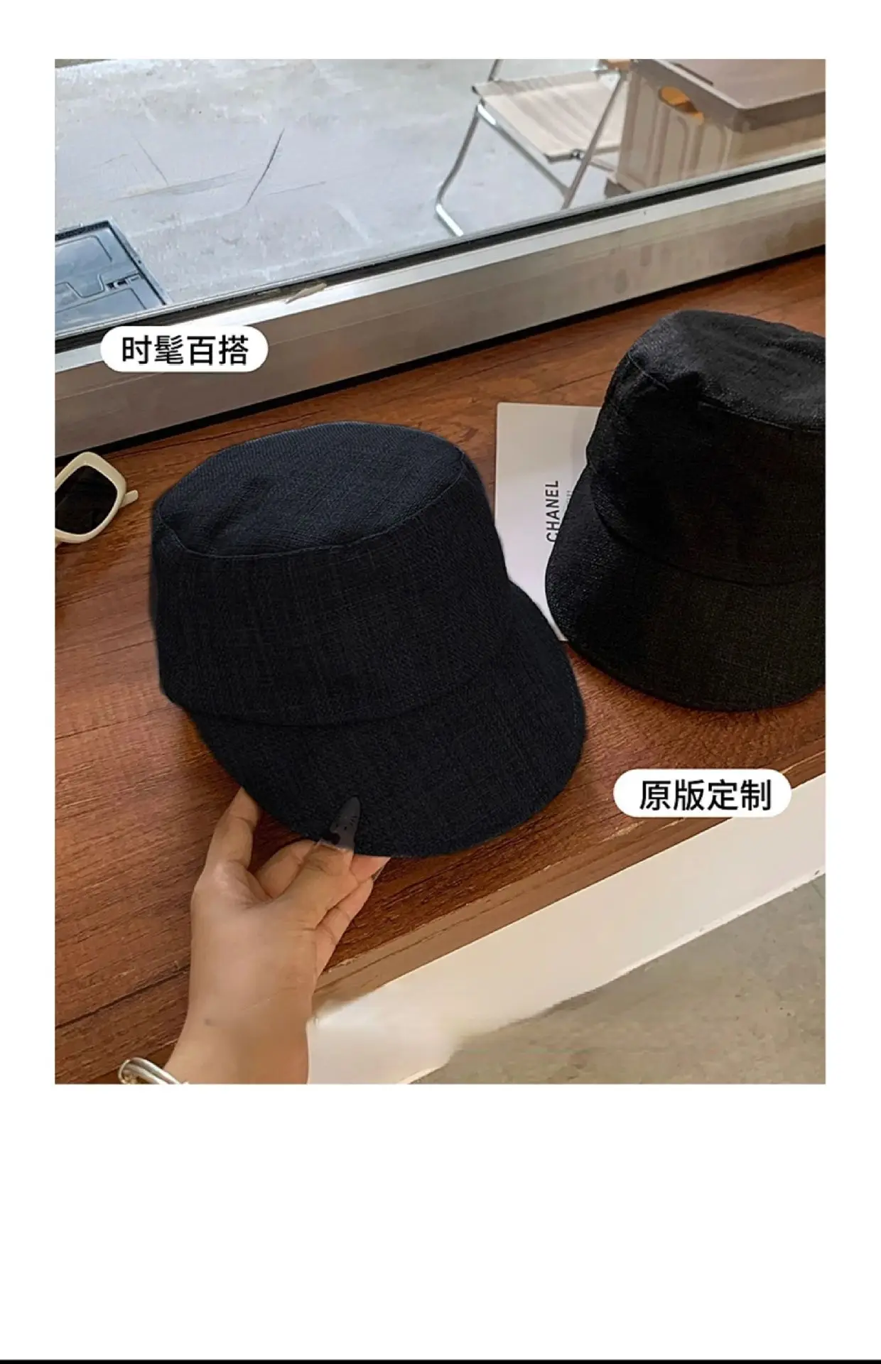 Women Flat Top Equestrian Hat Black Duckbill Bristle — feature 9