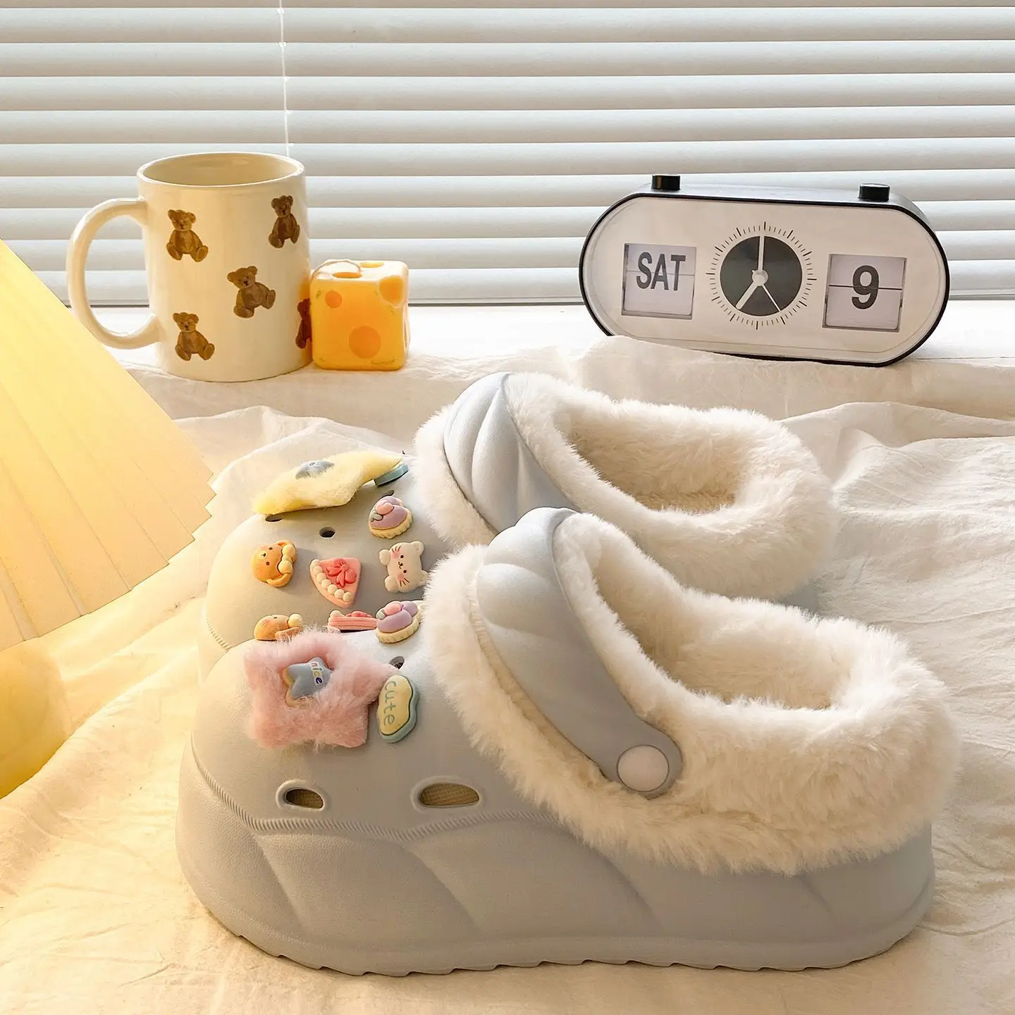 Sweet Detachable Clogs for Women Winter Warm Slippers - Image 7