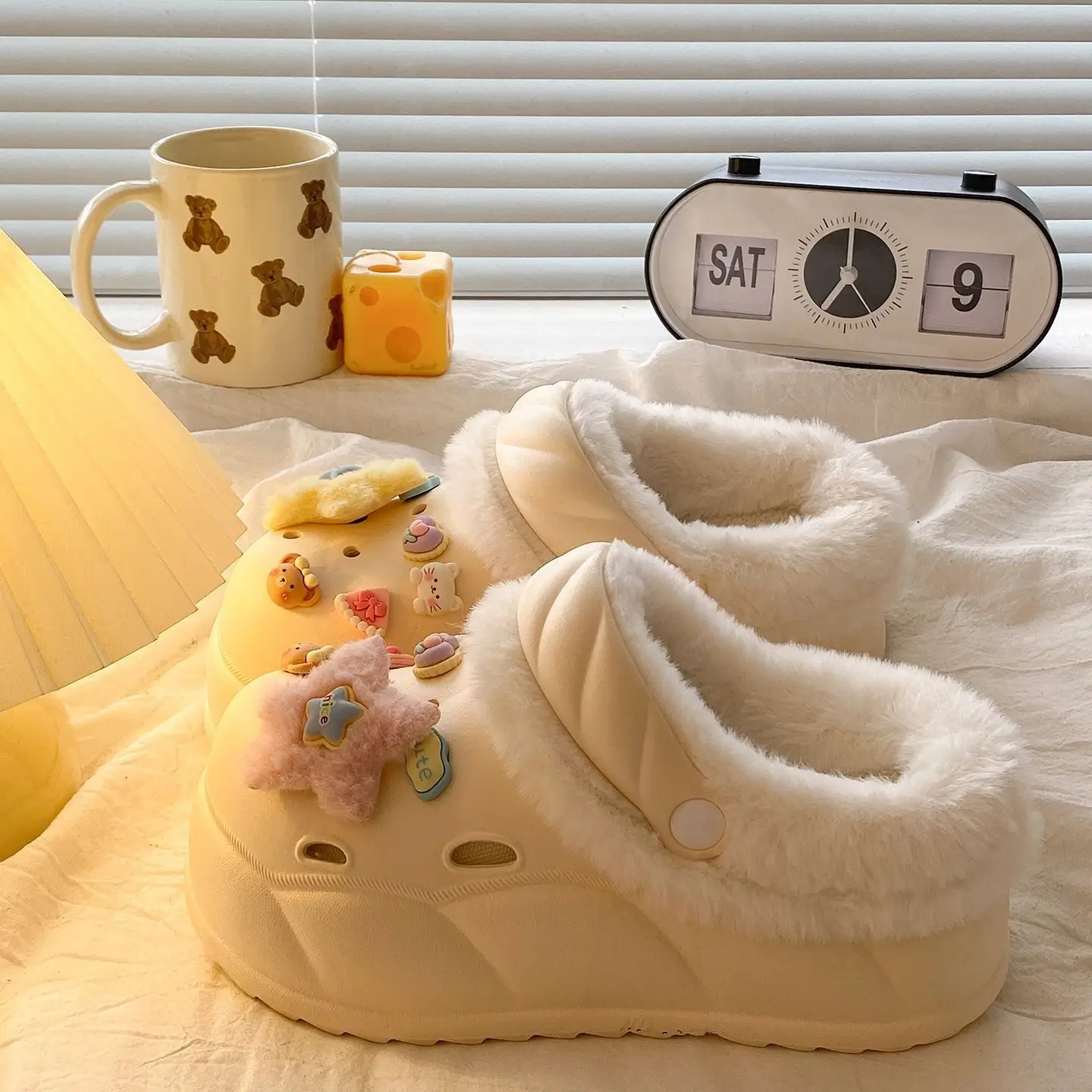Sweet Detachable Clogs for Women Winter Warm Slippers - Image 8