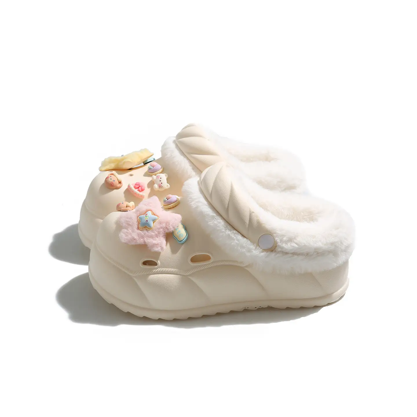 Sweet Detachable Clogs for Women Winter Warm Slippers - Image 9