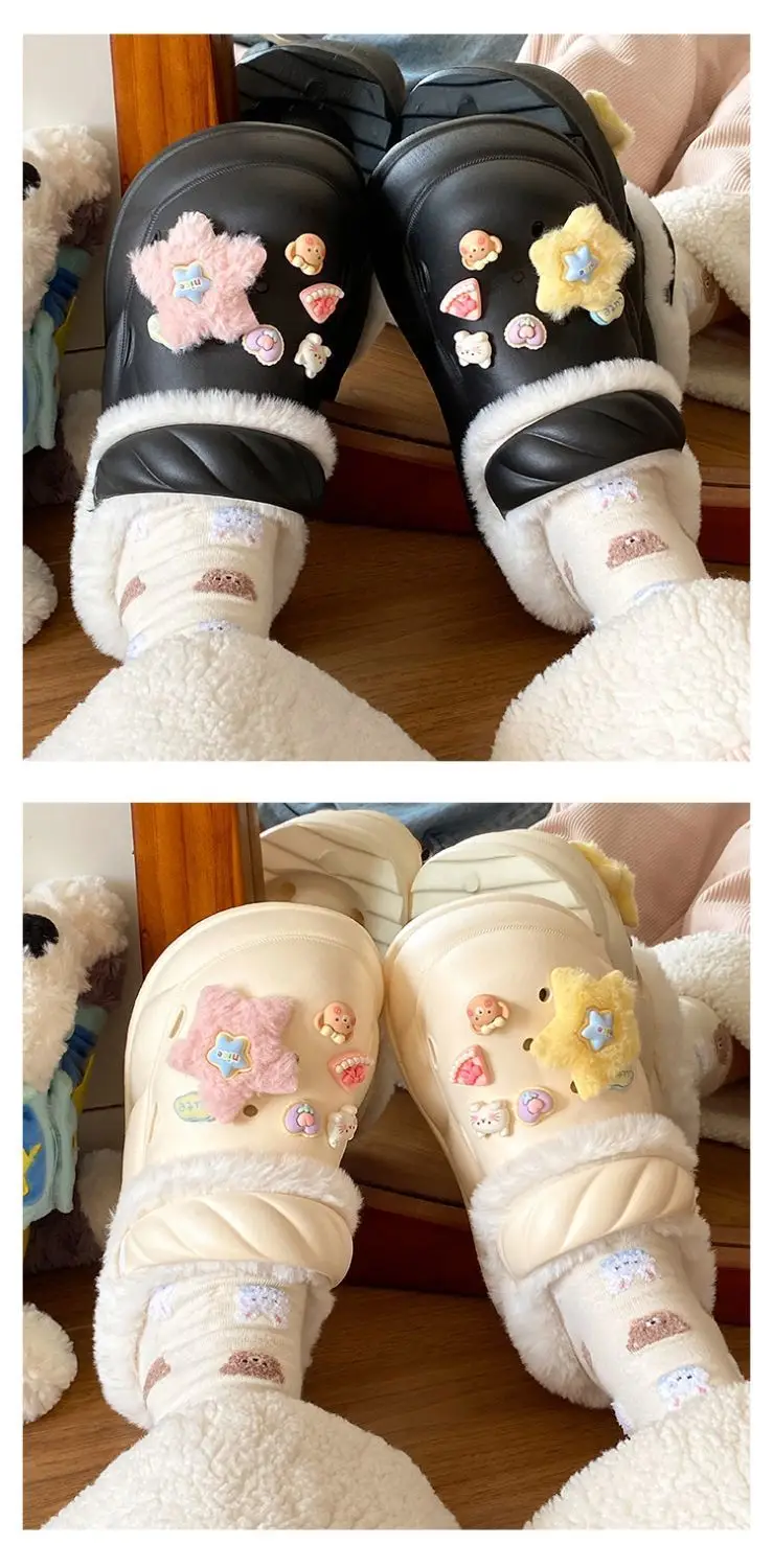 Sweet Detachable Clogs for Women Winter Warm Slippers — feature 16