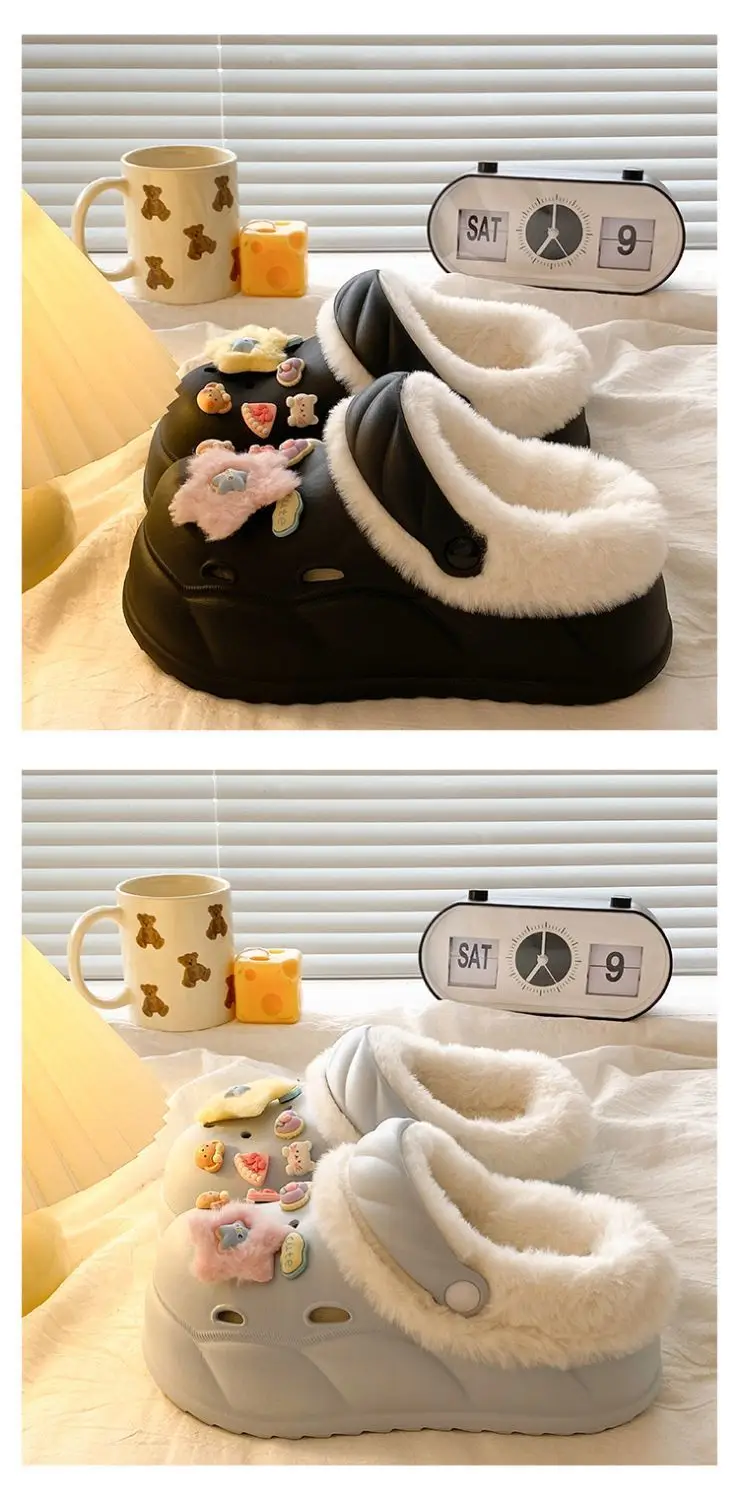 Sweet Detachable Clogs for Women Winter Warm Slippers — feature 21