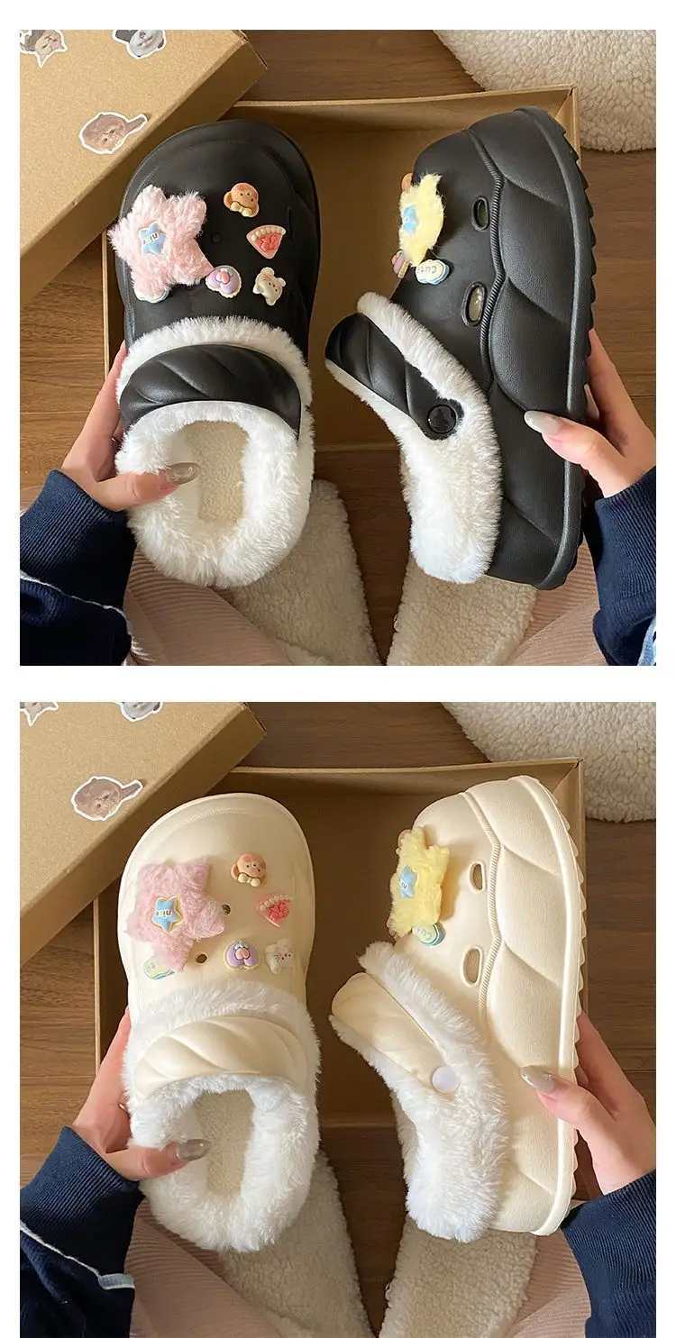 Sweet Detachable Clogs for Women Winter Warm Slippers — feature 22