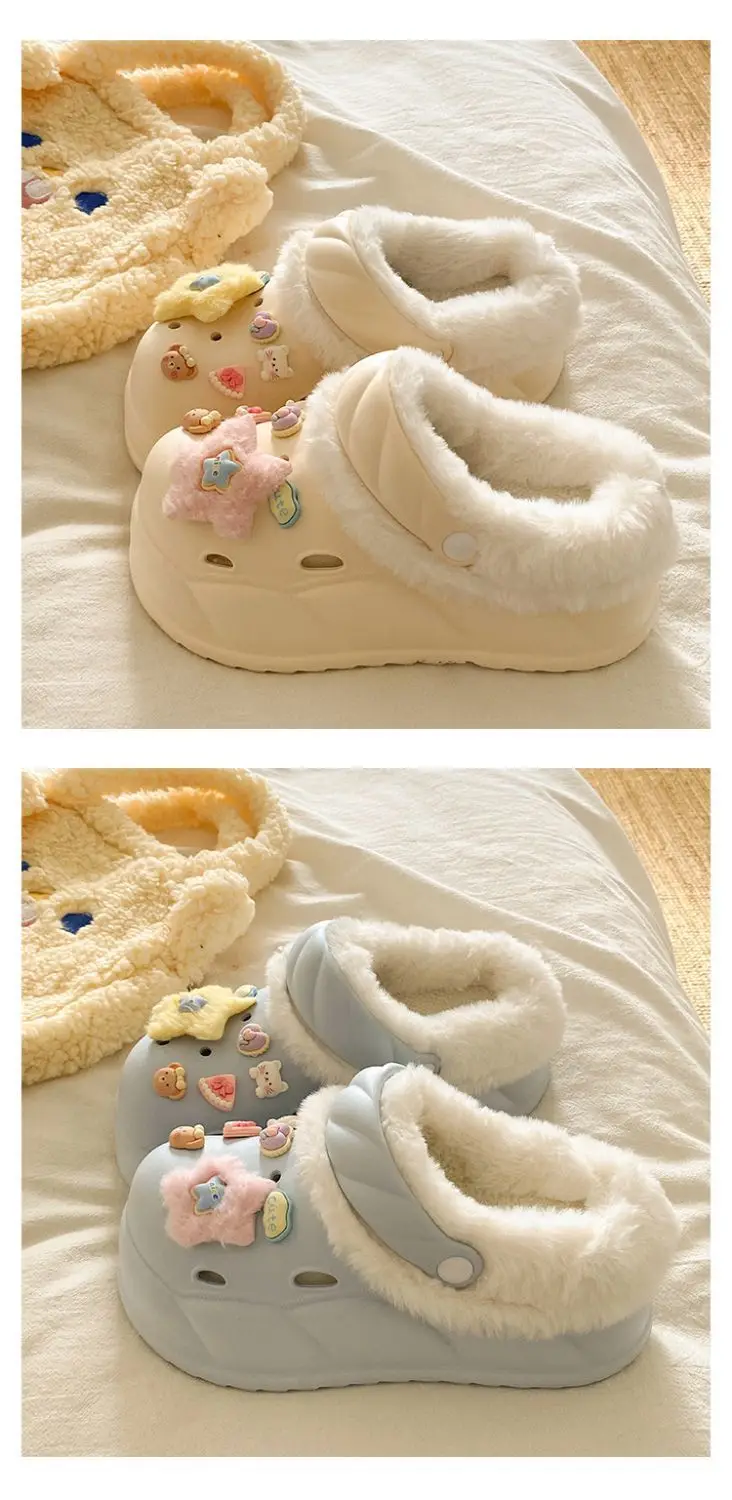 Sweet Detachable Clogs for Women Winter Warm Slippers — feature 24