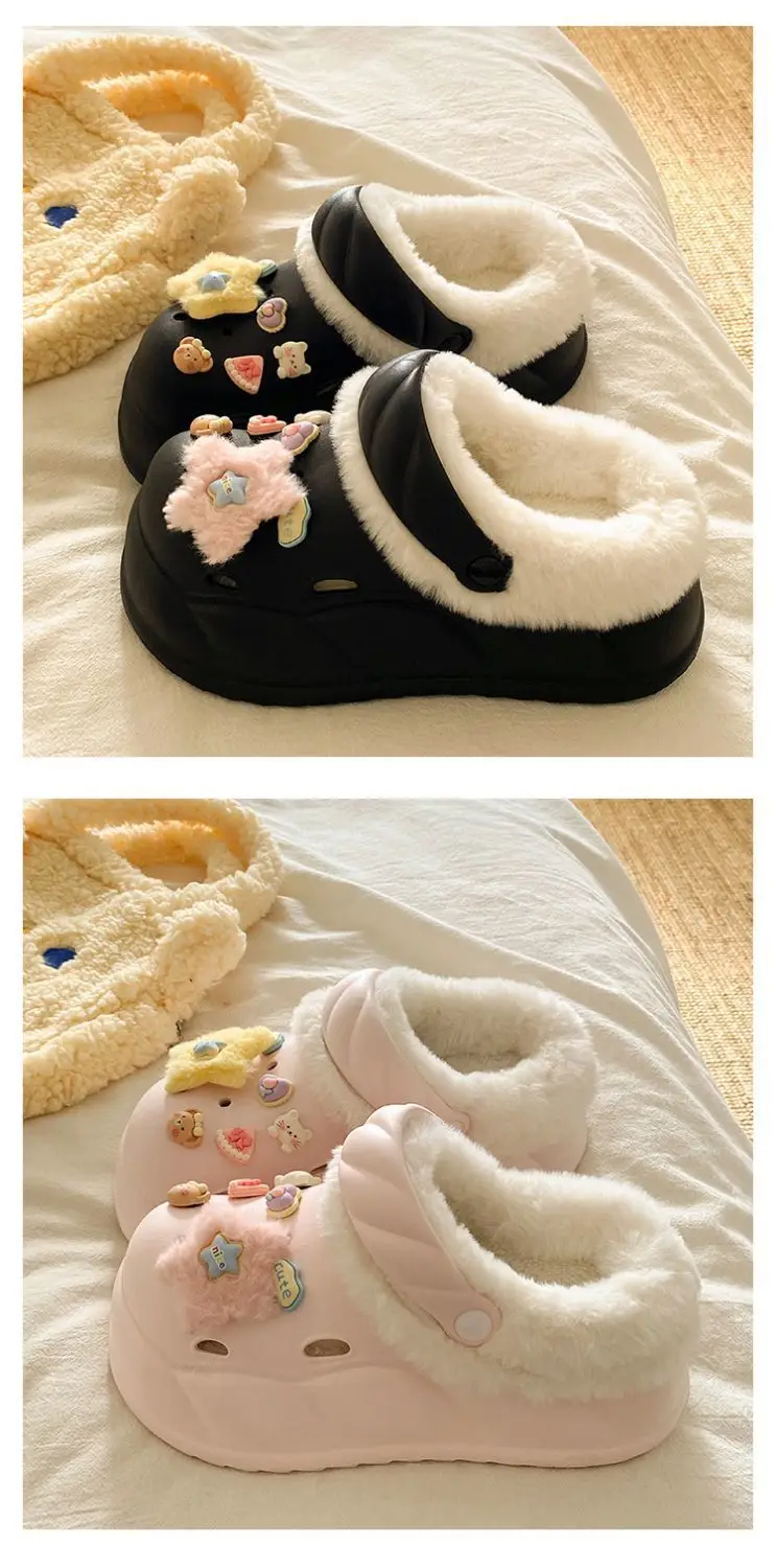 Sweet Detachable Clogs for Women Winter Warm Slippers — feature 25