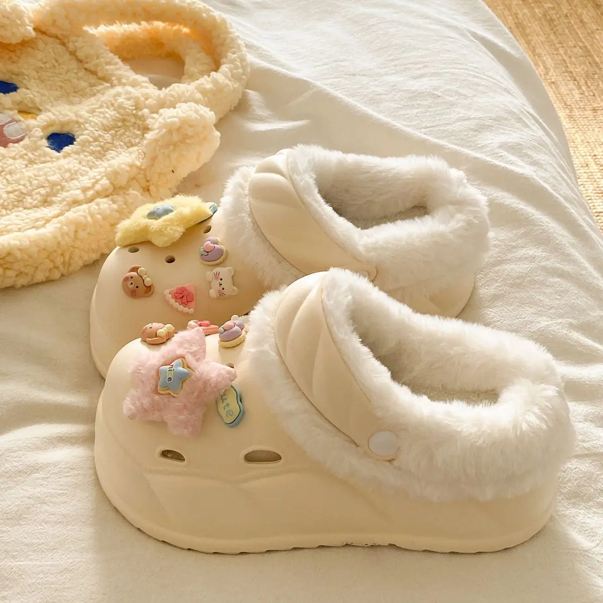 Sweet Detachable Clogs for Women Winter Warm Slippers — feature 26