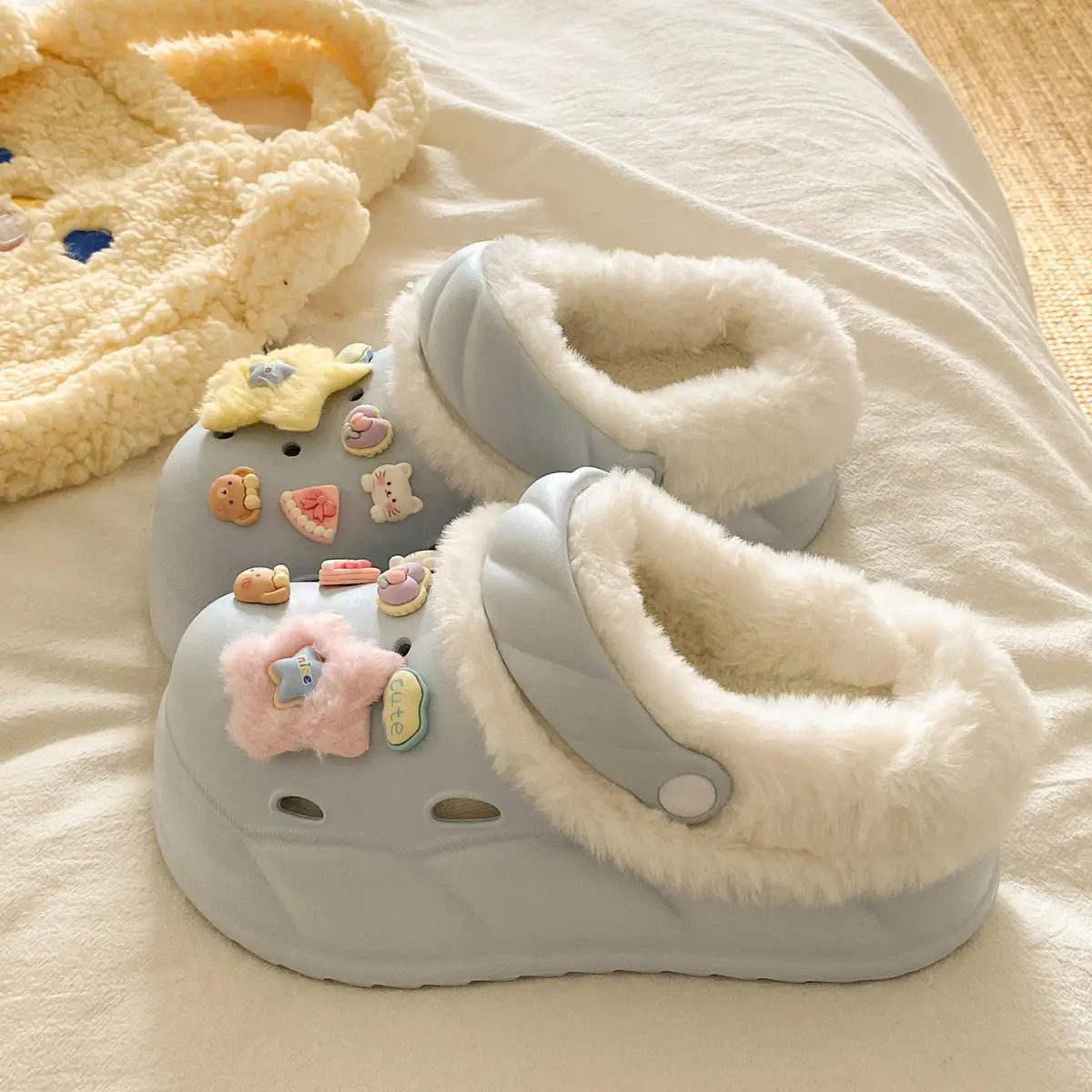 Sweet Detachable Clogs for Women Winter Warm Slippers — feature 27
