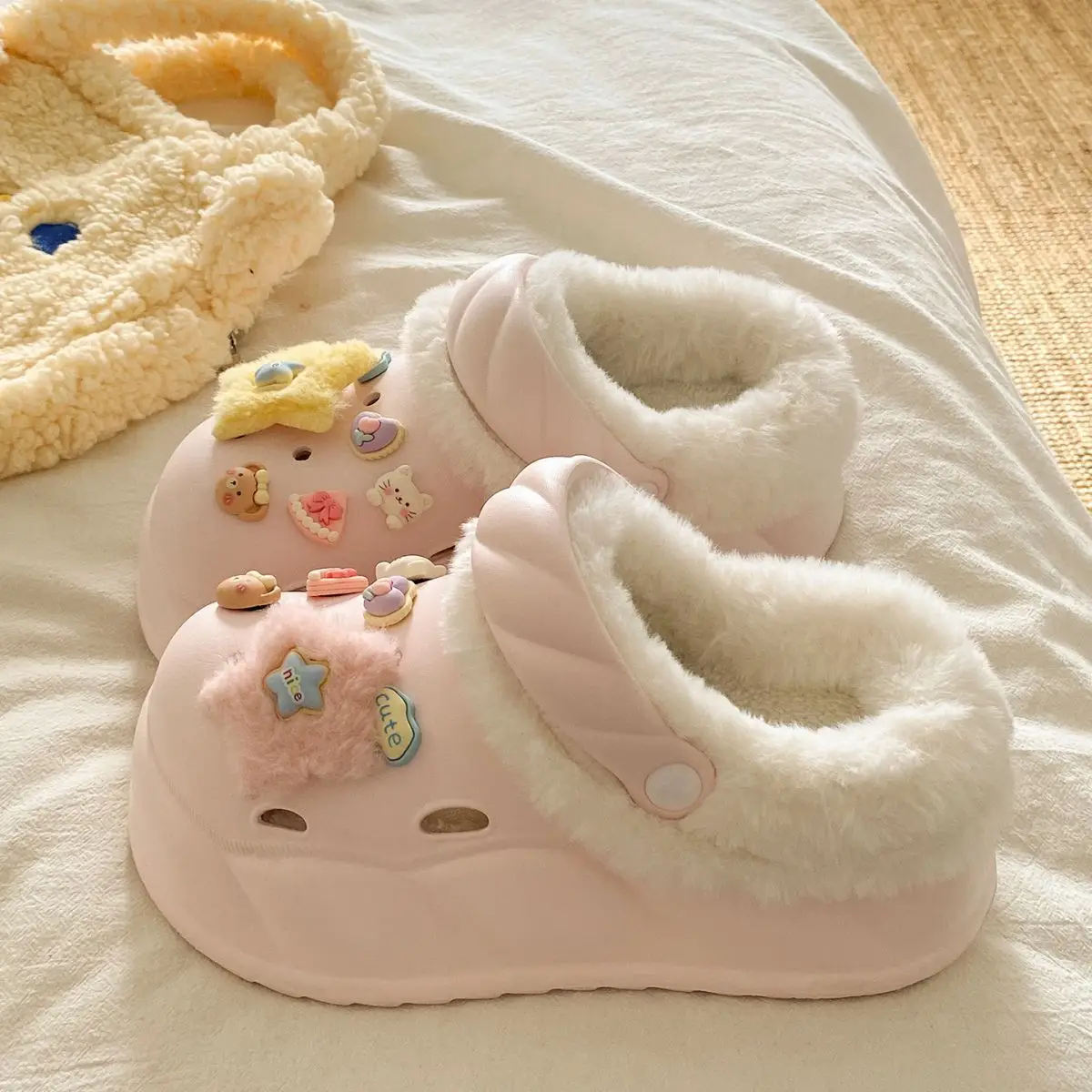 Sweet Detachable Clogs for Women Winter Warm Slippers — feature 29