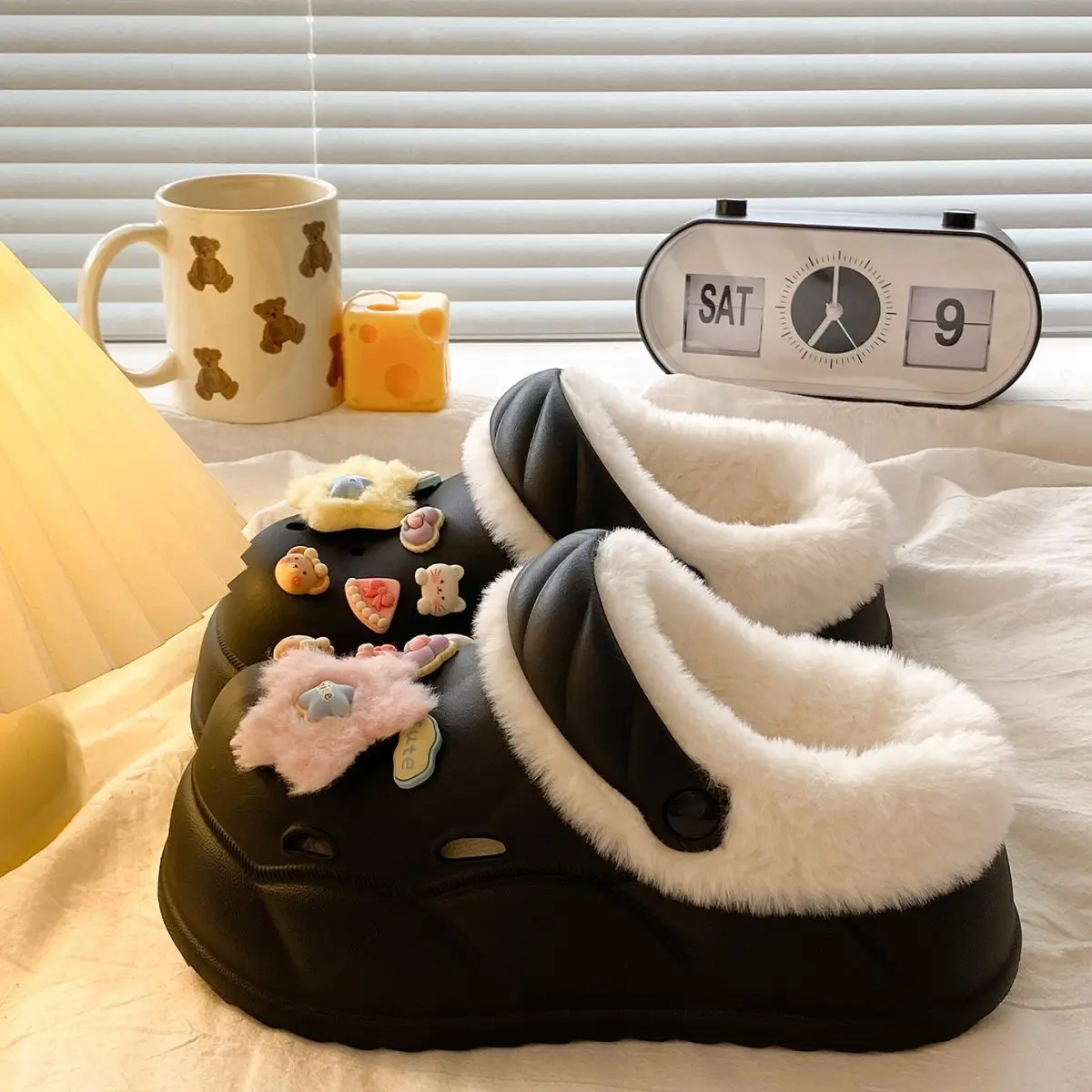 Sweet Detachable Clogs for Women Winter Warm Slippers — feature 40
