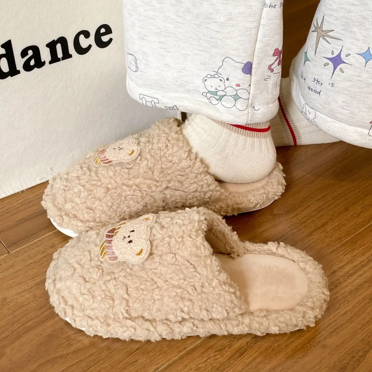 Cotton Cartoon Slippers for Women Winter Warm — feature 35