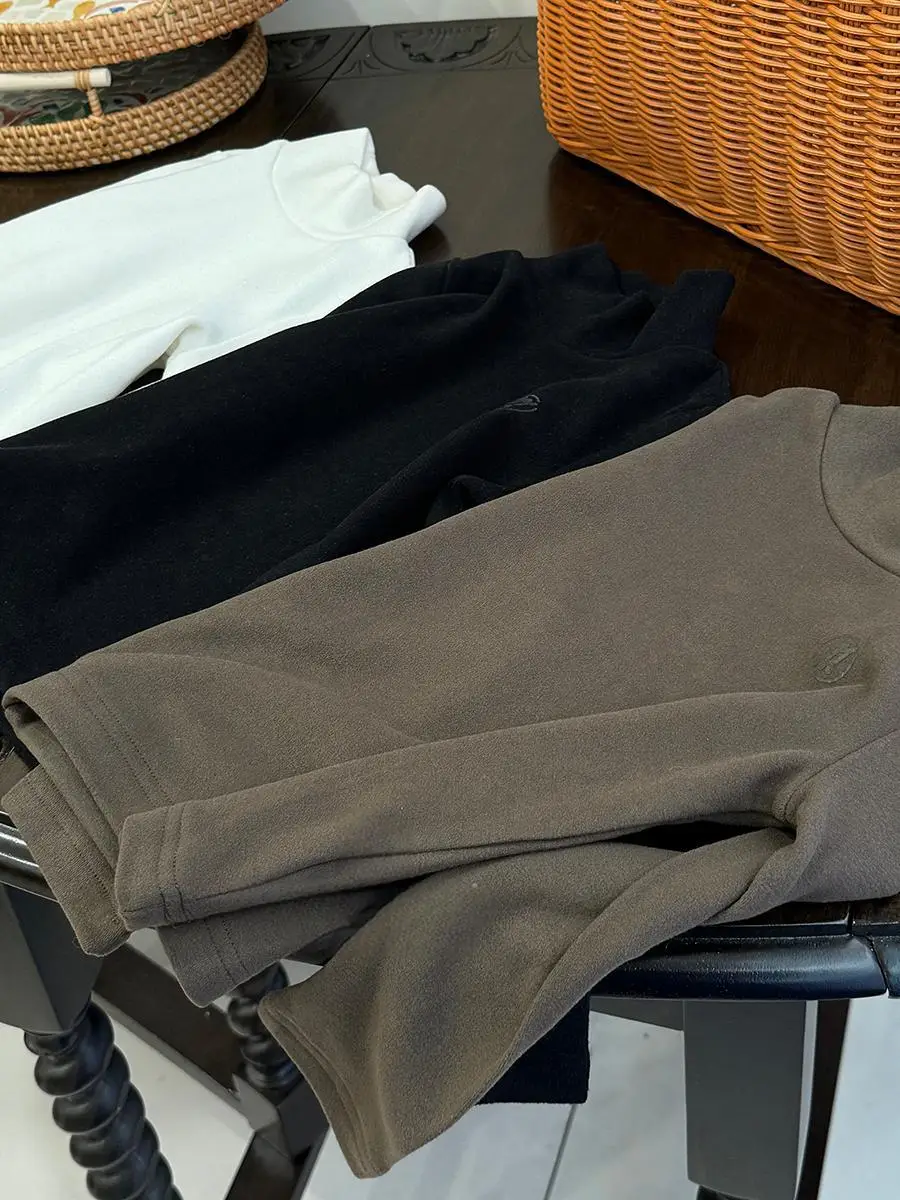 Children's Velvet T-Shirt Brown Long Sleeve - Image 7