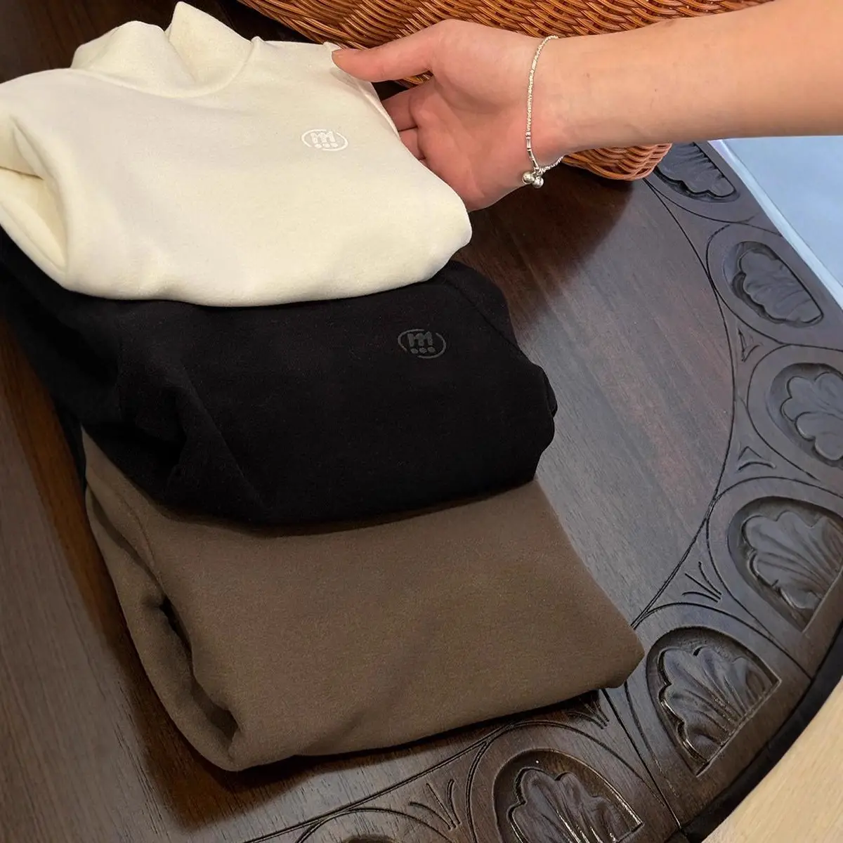 Children's Velvet T-Shirt Brown Long Sleeve - Image 3