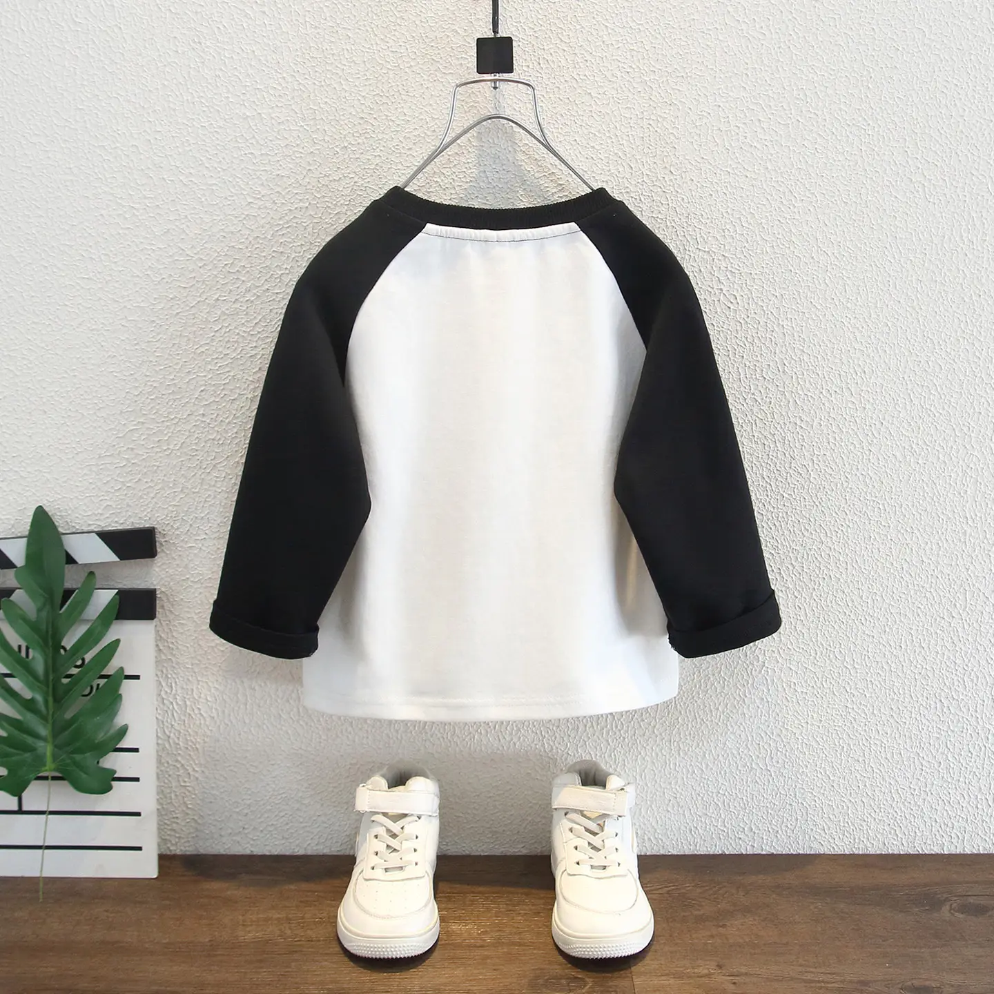 Boys Long Sleeve T-Shirt Black Korean Style 2025