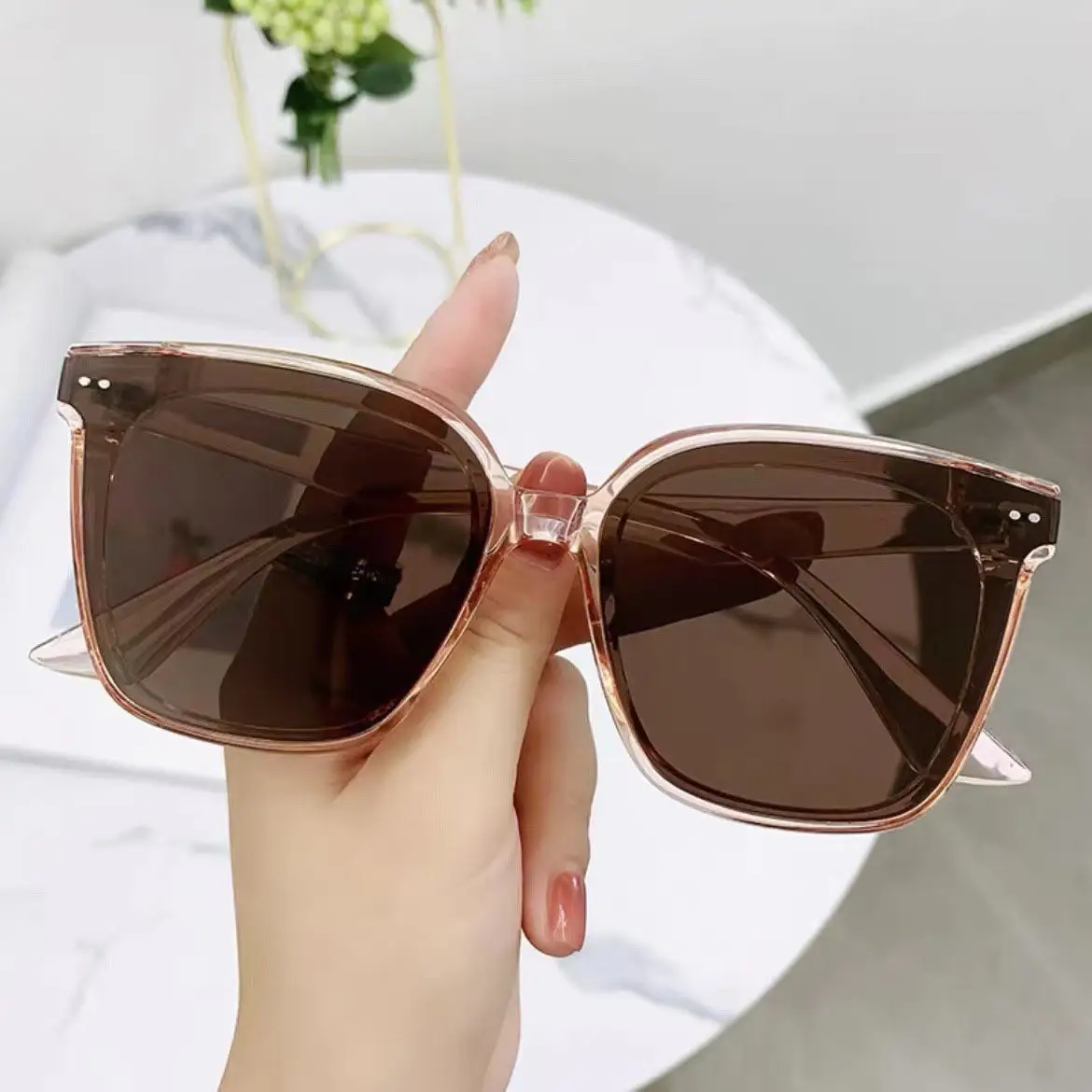 Oversized Square Sunglasses for Men Women Large Size - Image 3