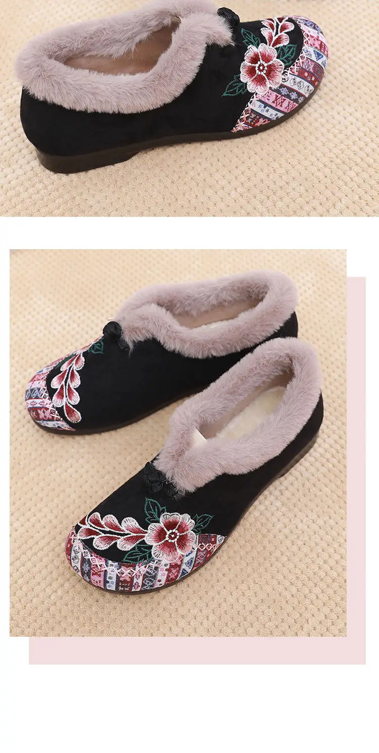 Winter Old Beijing Cloth Shoes for Women, Cotton Shoes with Plush Lining and Thickened for Middle-Aged and Elderly Mothers, Soft Sole, Non-Slip, Warm Women's Cotton Boots — feature 26