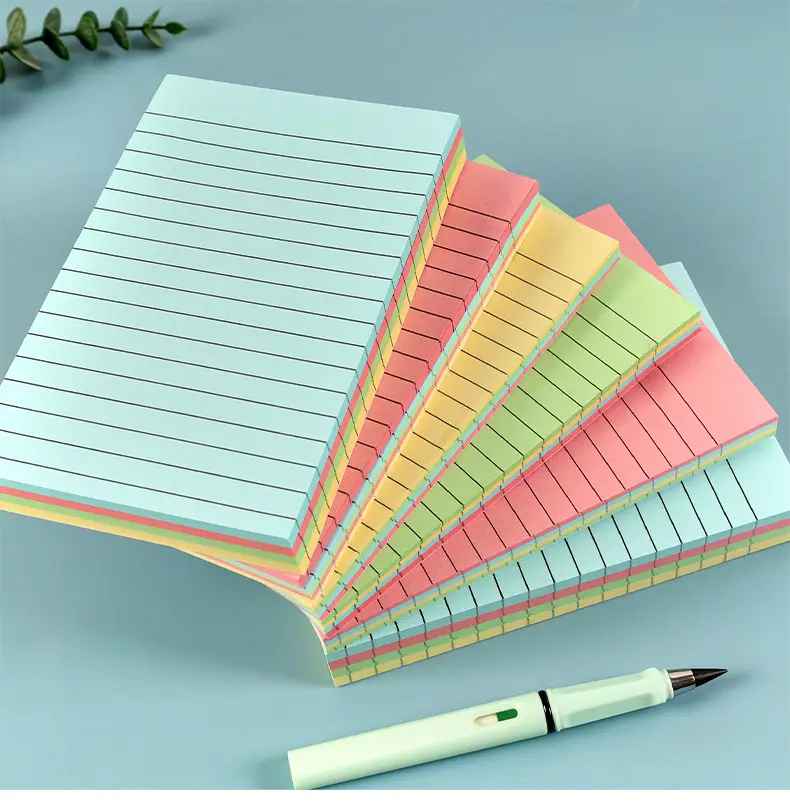 Colorful Large Horizontal Line Sticky Notes Creative Simple Tearable Note Pad Strong Sticky Note Message N Times Wholesale — feature 13