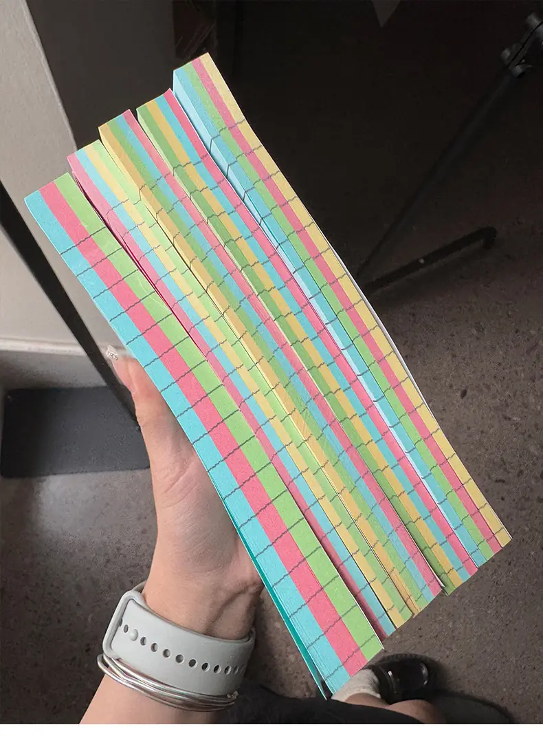 Colorful Large Horizontal Line Sticky Notes Creative Simple Tearable Note Pad Strong Sticky Note Message N Times Wholesale — feature 17