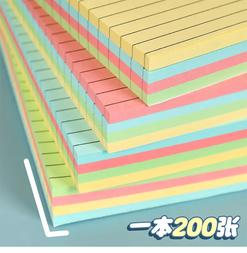 Colorful Large Horizontal Line Sticky Notes Creative Simple Tearable Note Pad Strong Sticky Note Message N Times Wholesale — feature 7