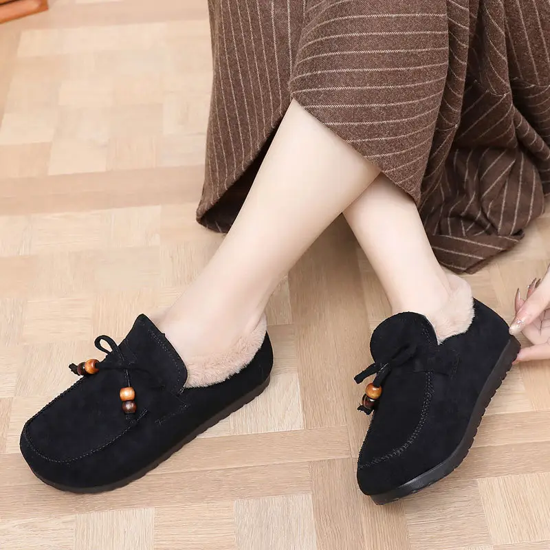 Plush Birkenstock Cotton Shoes for Women 2025 Autumn and Winter New Style Comfortable and Warm Lazy Slip-On Beanie Shoes Loafers Furry Shoes - Image 7