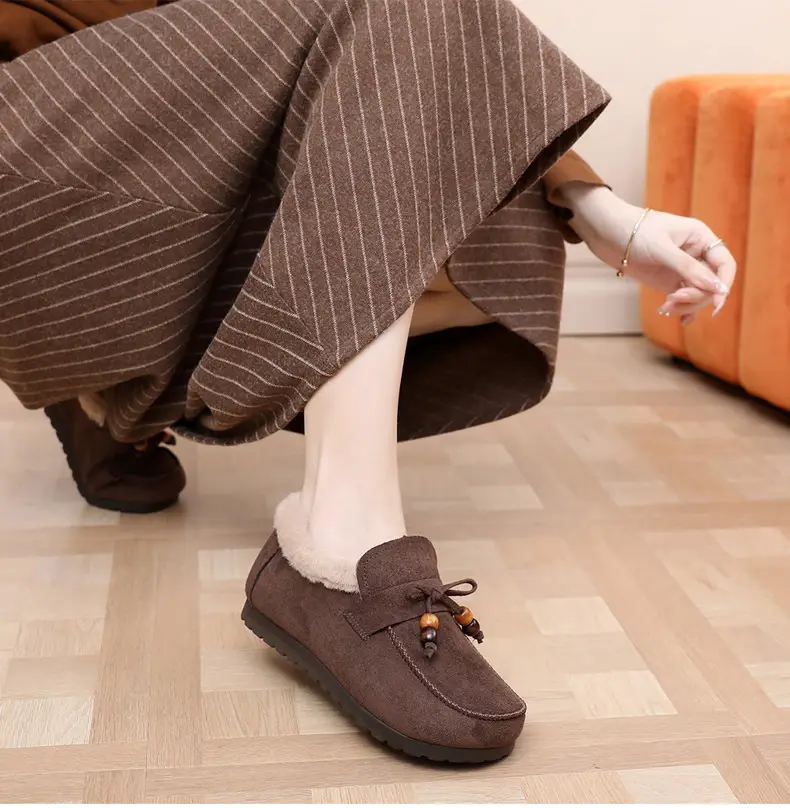 Plush Birkenstock Cotton Shoes for Women 2025 Autumn and Winter New Style Comfortable and Warm Lazy Slip-On Beanie Shoes Loafers Furry Shoes — feature 20
