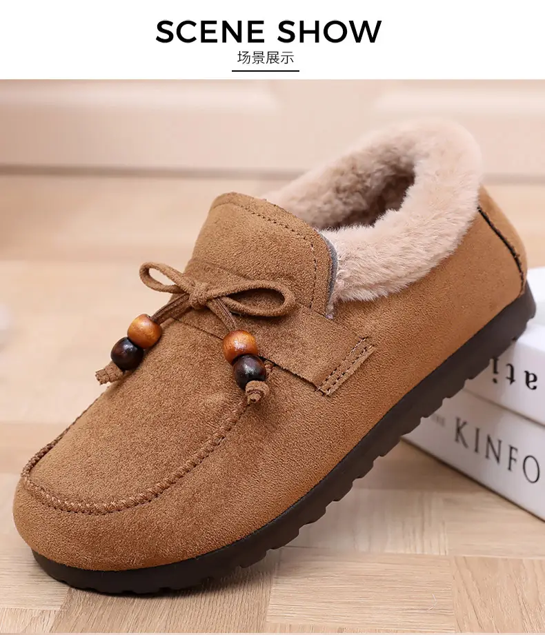 Plush Birkenstock Cotton Shoes for Women 2025 Autumn and Winter New Style Comfortable and Warm Lazy Slip-On Beanie Shoes Loafers Furry Shoes — feature 25