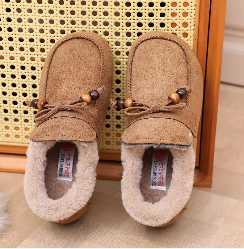 Plush Birkenstock Cotton Shoes for Women 2025 Autumn and Winter New Style Comfortable and Warm Lazy Slip-On Beanie Shoes Loafers Furry Shoes — feature 28