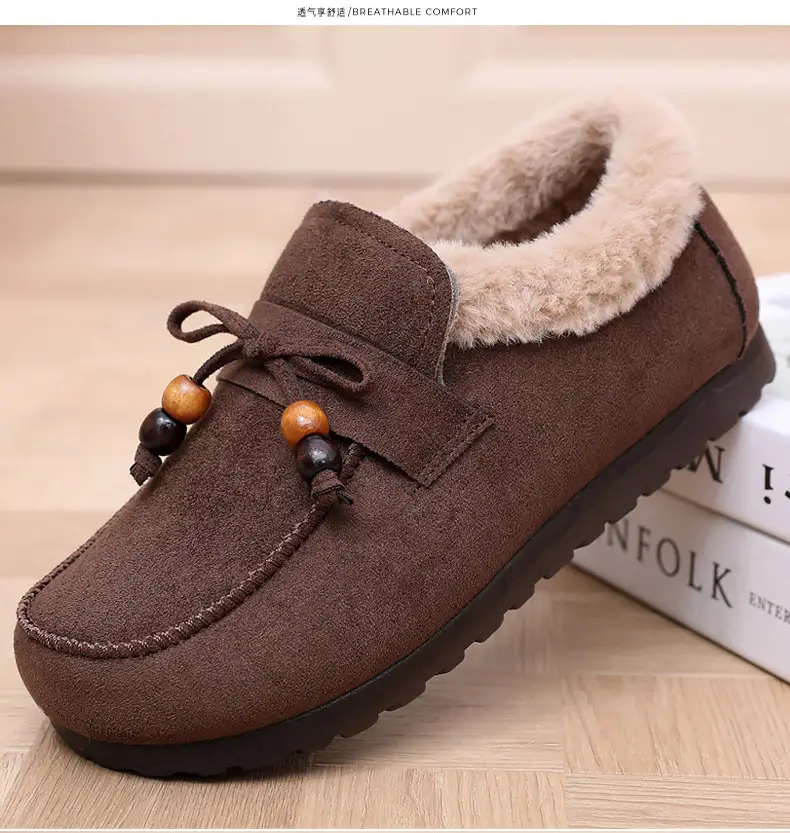 Plush Birkenstock Cotton Shoes for Women 2025 Autumn and Winter New Style Comfortable and Warm Lazy Slip-On Beanie Shoes Loafers Furry Shoes — feature 29