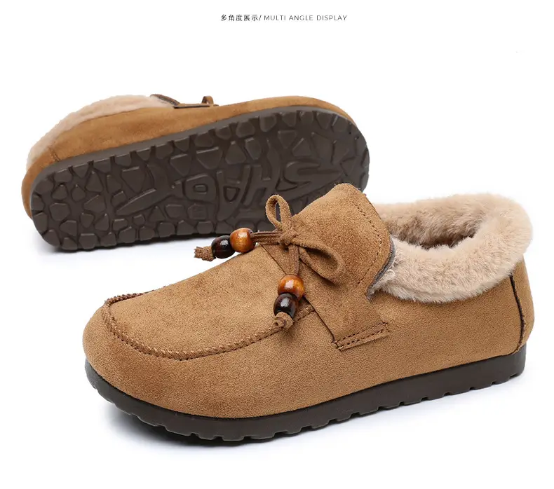 Plush Birkenstock Cotton Shoes for Women 2025 Autumn and Winter New Style Comfortable and Warm Lazy Slip-On Beanie Shoes Loafers Furry Shoes — feature 39